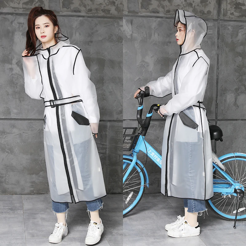 Длинный прозрачный водонепроницаемый плащ для мужчин и женщин дождевик с