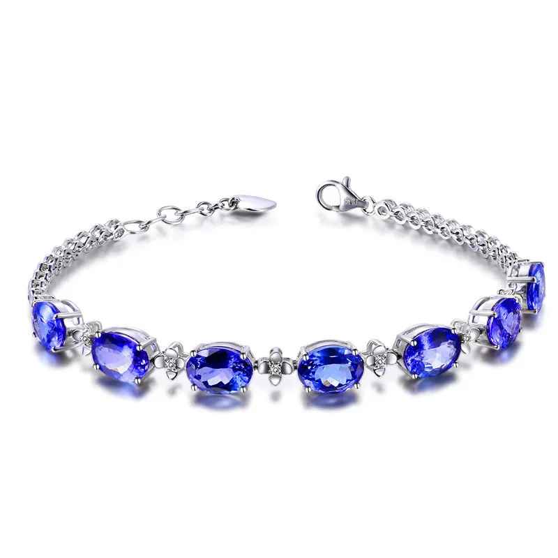 

New 925 Sterling Silver Goose Egg Round Diamond Women's Bracelet Popular Design High-quality Color Diamond Luxury Jewelry Gifts