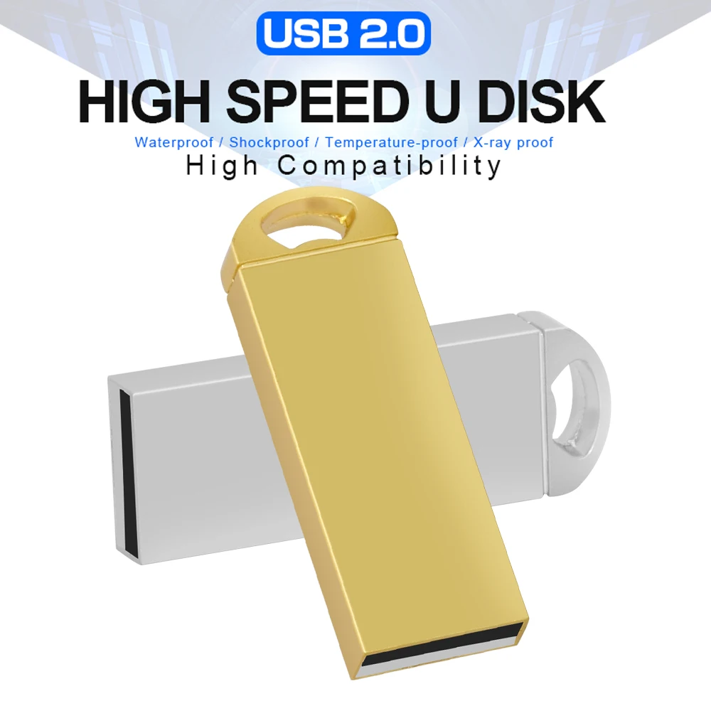 

Высокоскоростной металлический флеш-накопитель USB 2,0, 16 ГБ, 32 ГБ, 64 ГБ, флеш-накопитель, водонепроницаемый usb флеш-накопитель, флешка, карта па...