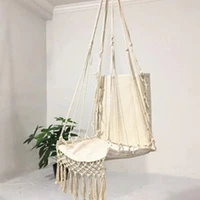 nordic style hammock safety beige hanging hammock chair swing rope outdoor indoor hanging chair garden seat for child adult