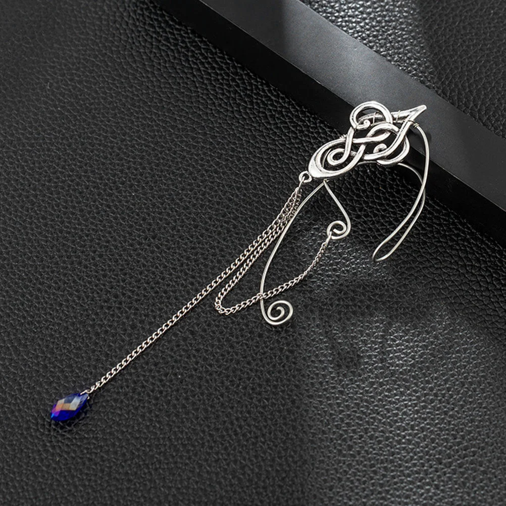 

Drop Chain Earrings Ladies Cuff Full Clip-on Elf Ears Women Alloy Cuffs Wrap Girl