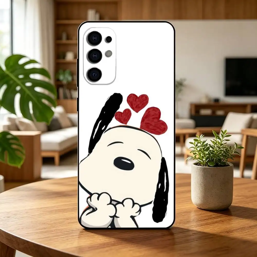 Фото Чехол для телефона с мультяшным принтом Snoopy, черный, силиконовый, мягкий, для Samsung S25, S24, S21, S22, S23, S30, Ultra, S20, Plus, FE, Lite №3