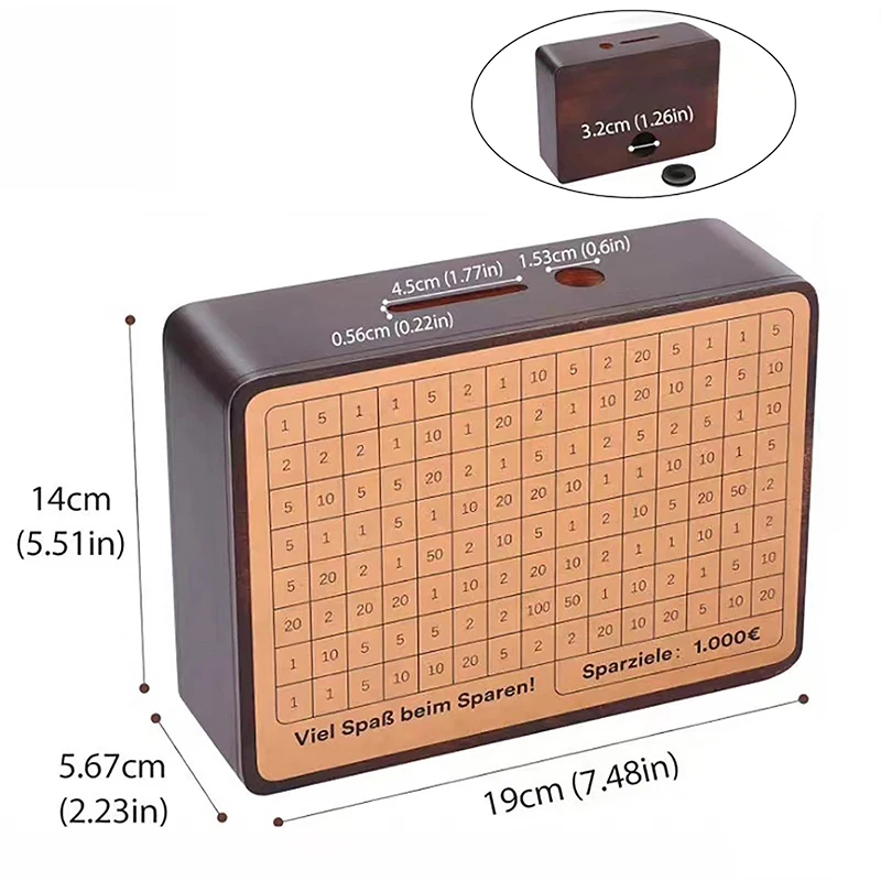 Деревянная Копилка со счетчиком для экономии денег копилка монет с целями бумаги