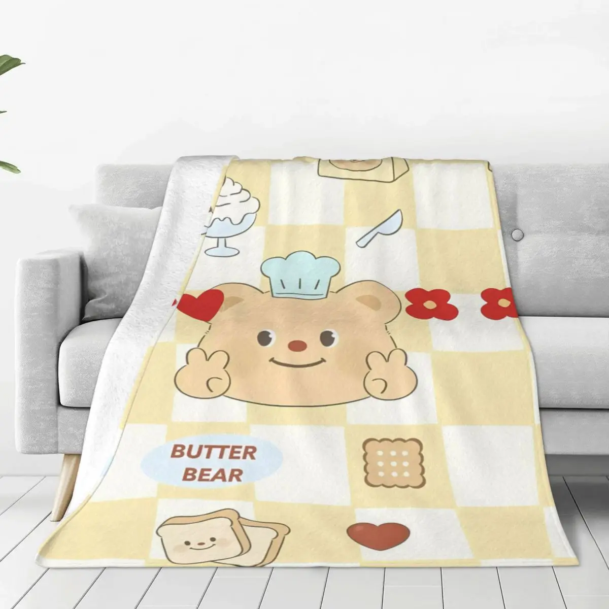 Фланелевое одеяло с головой бабочки мягкое для путешествий на открытом воздухе