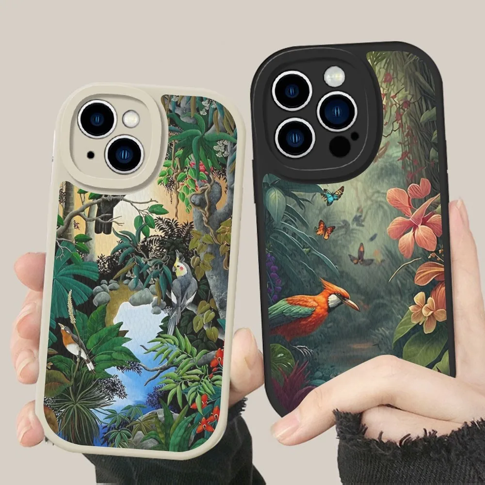 

Jungle Bird Art Phone Case Hard Leather For iPhone 14 13 12 Mini 11 14 Pro Max Xs X Xr 7 8 Plus 6 6s