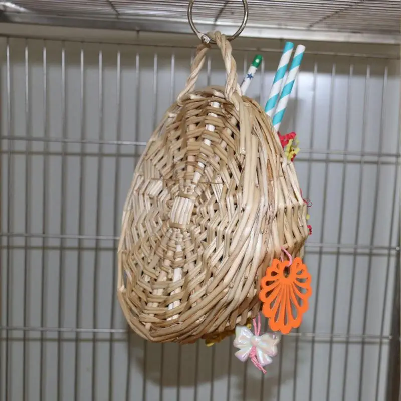 

Parrot Basket Toys Dry Anti Biting Parrot Cage Foraging Toy Chewing Toy With Bell Parrots Toys And Bird Accessories For Pet Toys