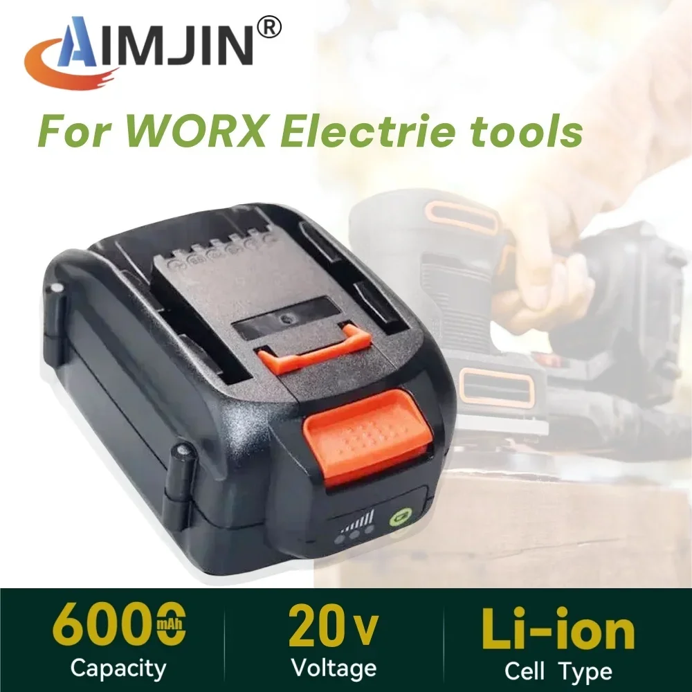 Для WORX абсолютно новый оригинальный WA3578-PowerShare 20 В 6000 мАч литий-ионный аккумулятор
