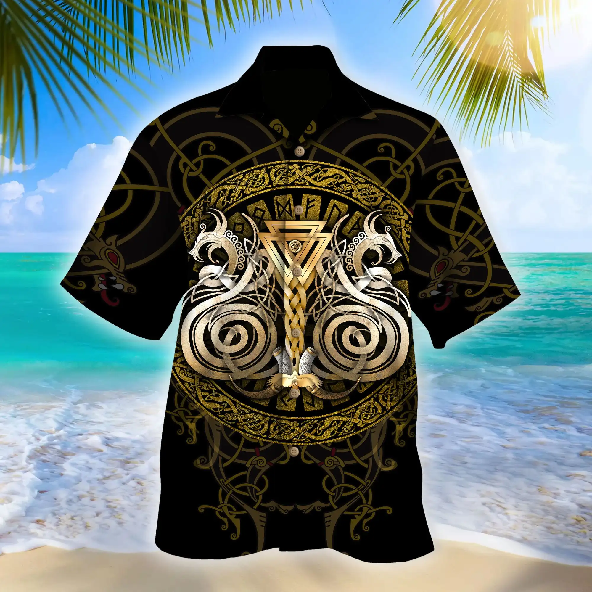 

Viking Tattoo 3D Gothic Shirt Hawaii Shirt Men Summer Short Sleeve Shirt Men Shirts 2023 Oversized 5XL shirt Chemise Homme-328