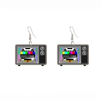 creative exaggerated vintage nostalgic tv game console earrings simulation personality funny earrings for women