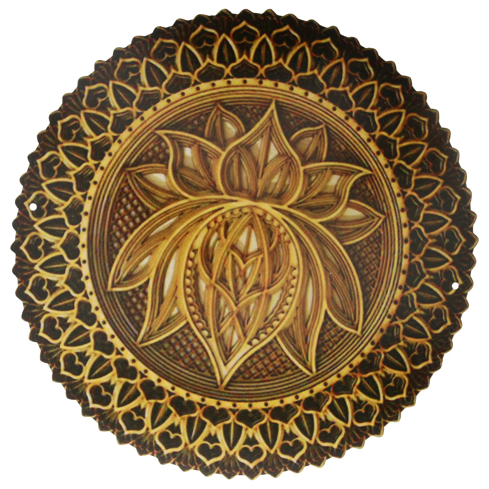 

Boho Decor Bohemian Wall Metal Round Hanging Adorn Pendant Flower Sculptures Bedroom Mandala Delicate