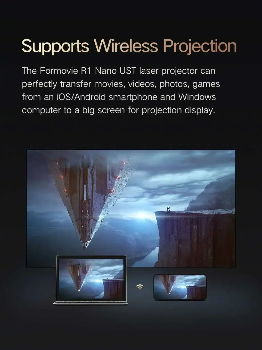 Лазерный проектор для Peak Mi R1 Nano с ультракоротким фокусом домашний Настенный