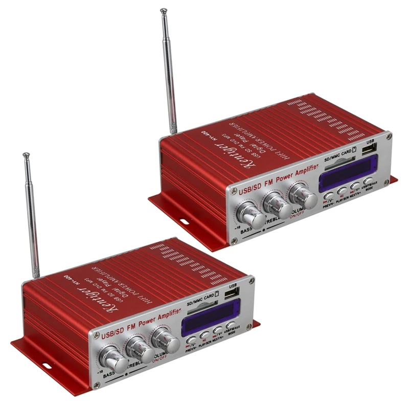 2 шт. автомобильный стереоусилитель с Fm-радио и ЖК-дисплеем