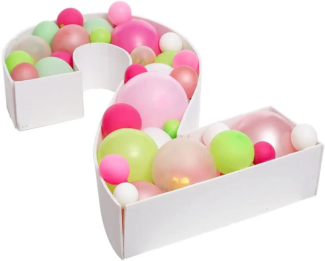 

73cm Blank Giant Number Balloon Filling Box Mosaic Frame Baby Shower Birthday Wedding Adult Anniversary Party DIY Decoration