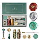 Набор для сургуча воском сделай сам, набор съемных ложек для штампов, бусины для сургуча в стиле ретро, восковая печать, плавильная печь, конверт, Свадебная Упаковка, подарки