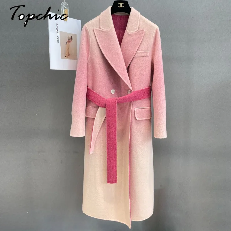 

Luxury Designer Double Breasted Long Wool & Blends Coats Brand Elegant Winter Jacket for Women Warm Abrigo Mujer Invierno 2023