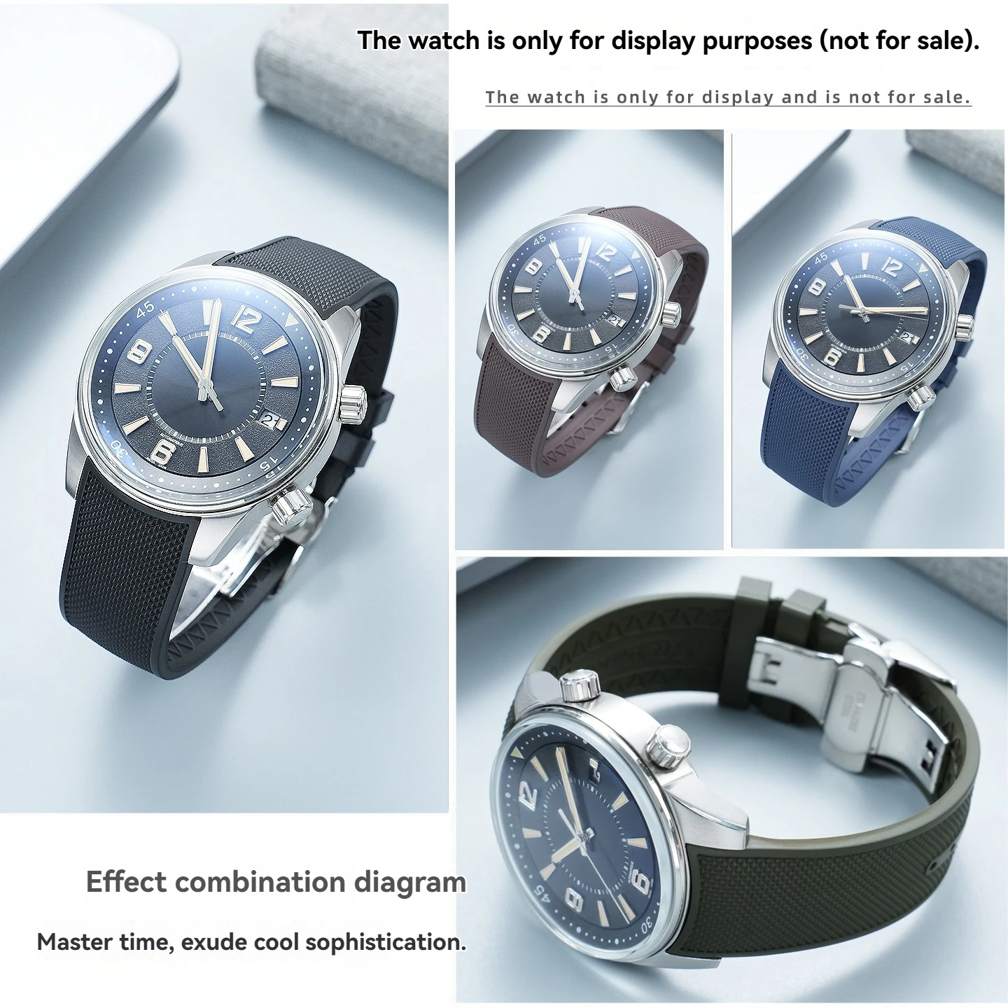 Фото Ремешок для часов Longines Kangkas из фторкаучука, серия Jaeger LeCoultre Beichen Q9068670/Q9066881, изогнутый, 21 мм №3