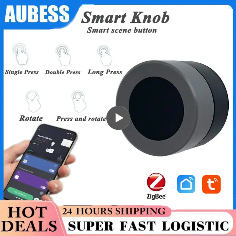 

Aubess Tuya ZigBee Smart Knob Switch Wireless Scene Switch Button Controller Battery Powered Automation Scenario Smart Life App