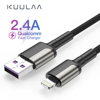 kuulaa usb cable for lightning 2 4a fast charging cable for iphone 13 12 11 pro max xs x 8 7 6 plus wire usb data charge cable