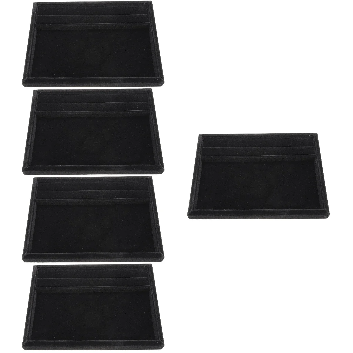 5pcs Display Tray Showcase Display Tray for Ring Earring Necklace Bracelet