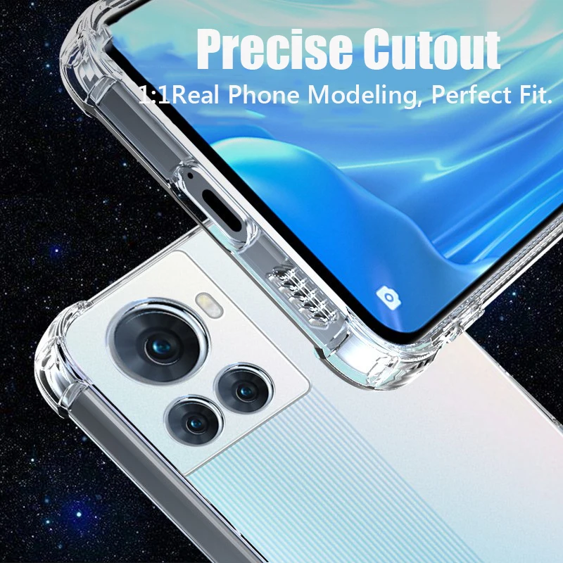 Противоударная подушка безопасности для Oneplus ACE Мягкая силиконовая задняя крышка