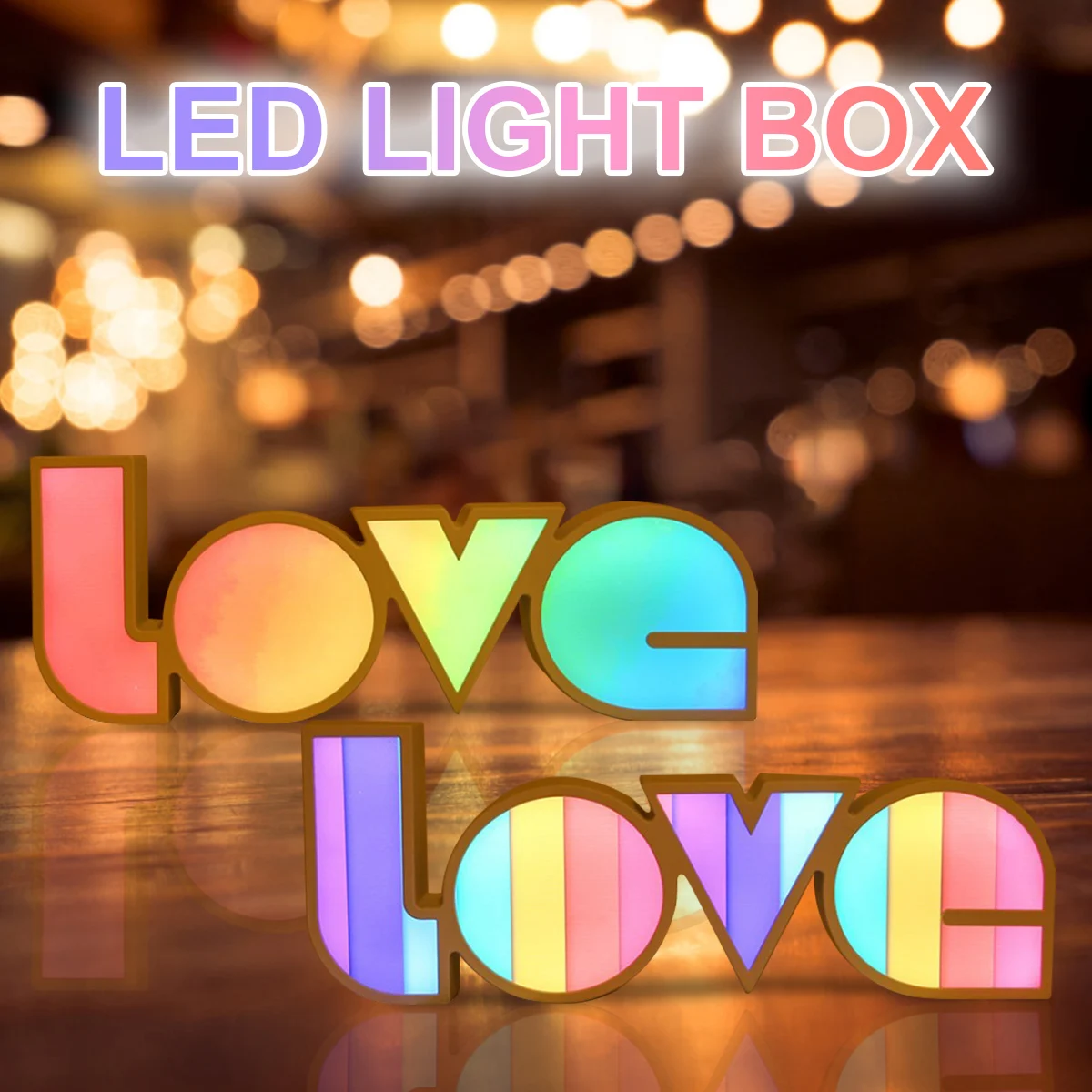 

Atmosphere Light LOVE Sign Light Letter Light Rainbow Night Light USB/ Battery Powered Table Decor Light for Home Wedding Party
