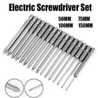 5075100150mm electric screwdriver set cross impact screwdriver bit magnetic phillips batch head hex shank ph00ph0ph1ph2