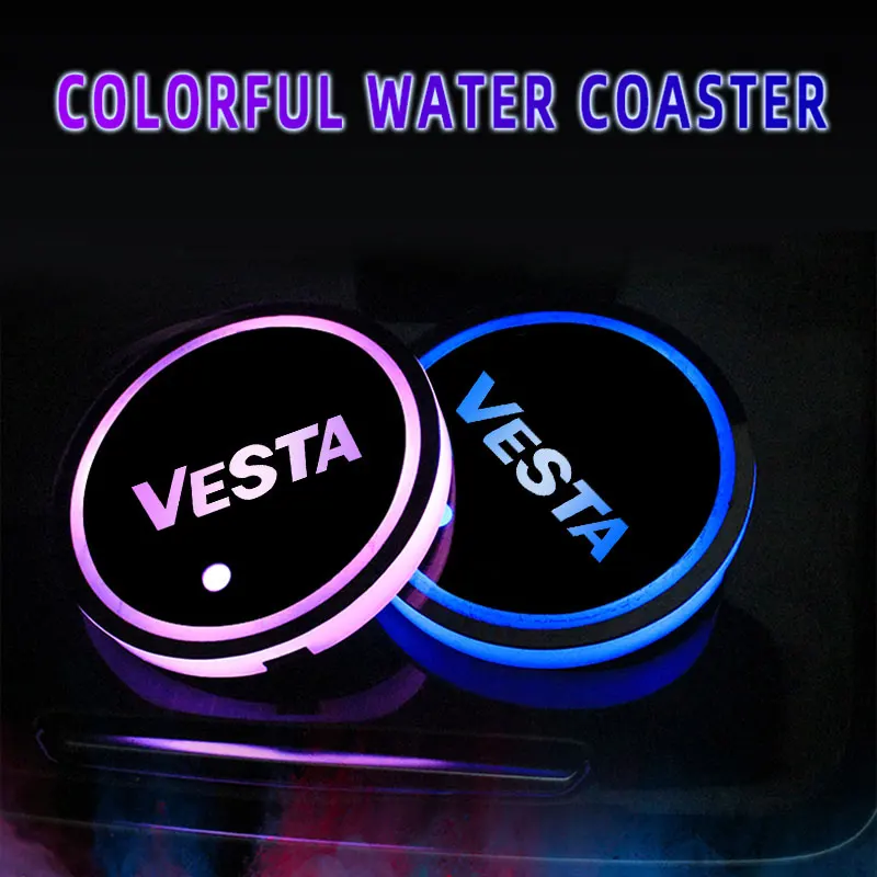 

Автомобильный логотип, светодиодная атмосфера, яркий держатель для подставки для LADA Vesta 2008 2010-2020 2021, автомобильные аксессуары