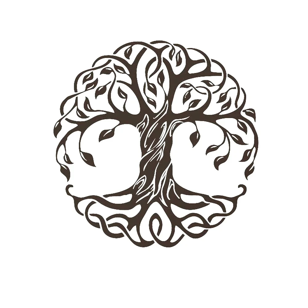 Матовая наклейка на стену Mandala Circle Trees