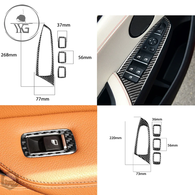 

Для BMW X3 F25 2011-2017 X4 F26 2014-2017 панель переключателя стеклоподъемника из углеродного волокна дверная кнопка модификация рамы автомобильные аксе...
