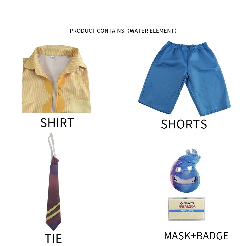 Костюм для косплея Элементаль фильма Wate Elemental Fire платье девочек комплект рубашек