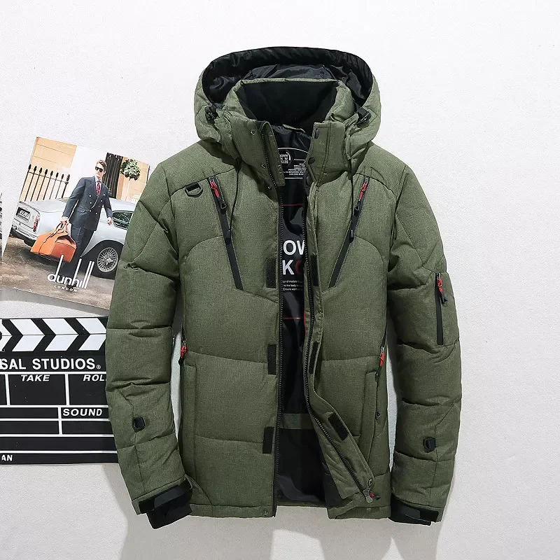 Man Down Parka Fashion Windbreaker Mens Overcoat Thick Warm Winter Coat Men Hooded Casual Outdoor