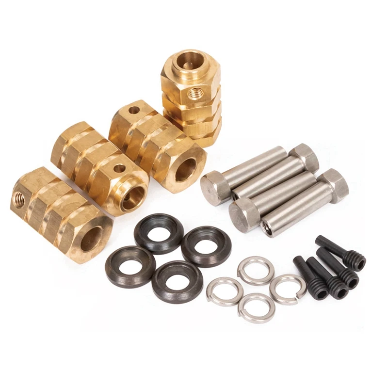 

4Pcs Heavy Duty Brass 12Mm Wheel Hex Hub Extended Adapter For Traxxas TRX-4 TRX4 1/10 RC Crawler Car Parts