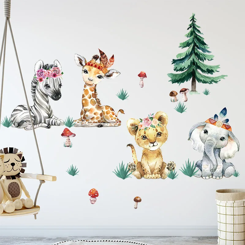 

Lovely Animal Pattern Wall Sticker Home Decoration Decals Kids Wall Ornament Nursery Cute Decorative Stickers Decor Supplies New