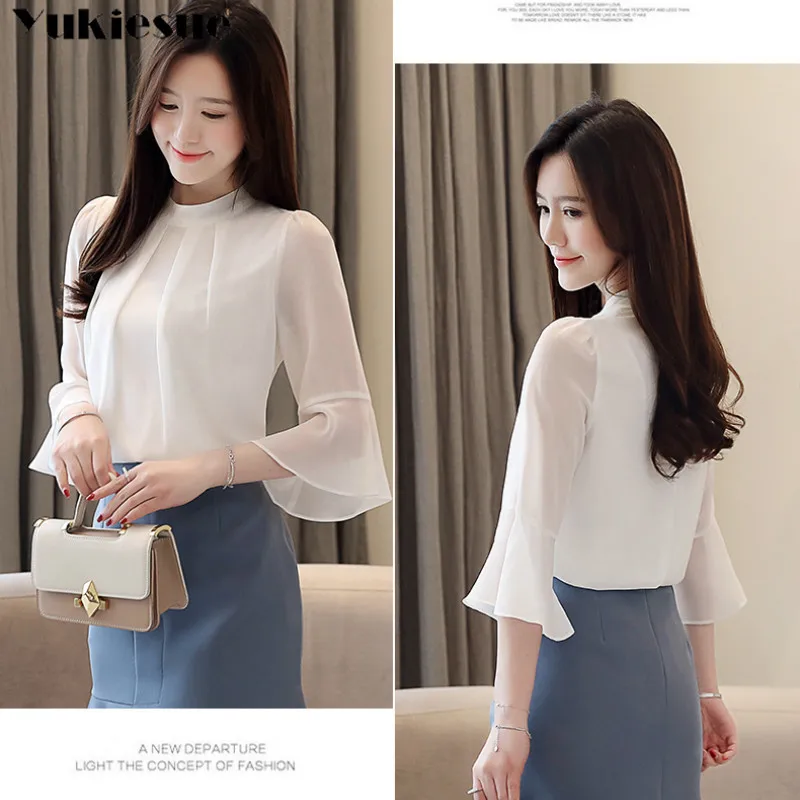 Белая женская рубашка с коротким рукавом и оборками блузка для женщин женские