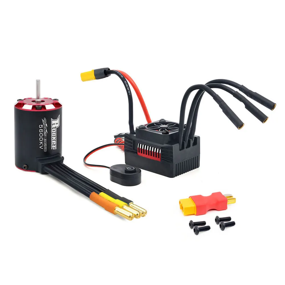 

Rocket V2 3650 5600KV / 4700KV / 4350KV / 3250KV бесщеточный двигатель & 45A 60A ESC w/программная карта Combo для 1:10 RC Car RC Boat