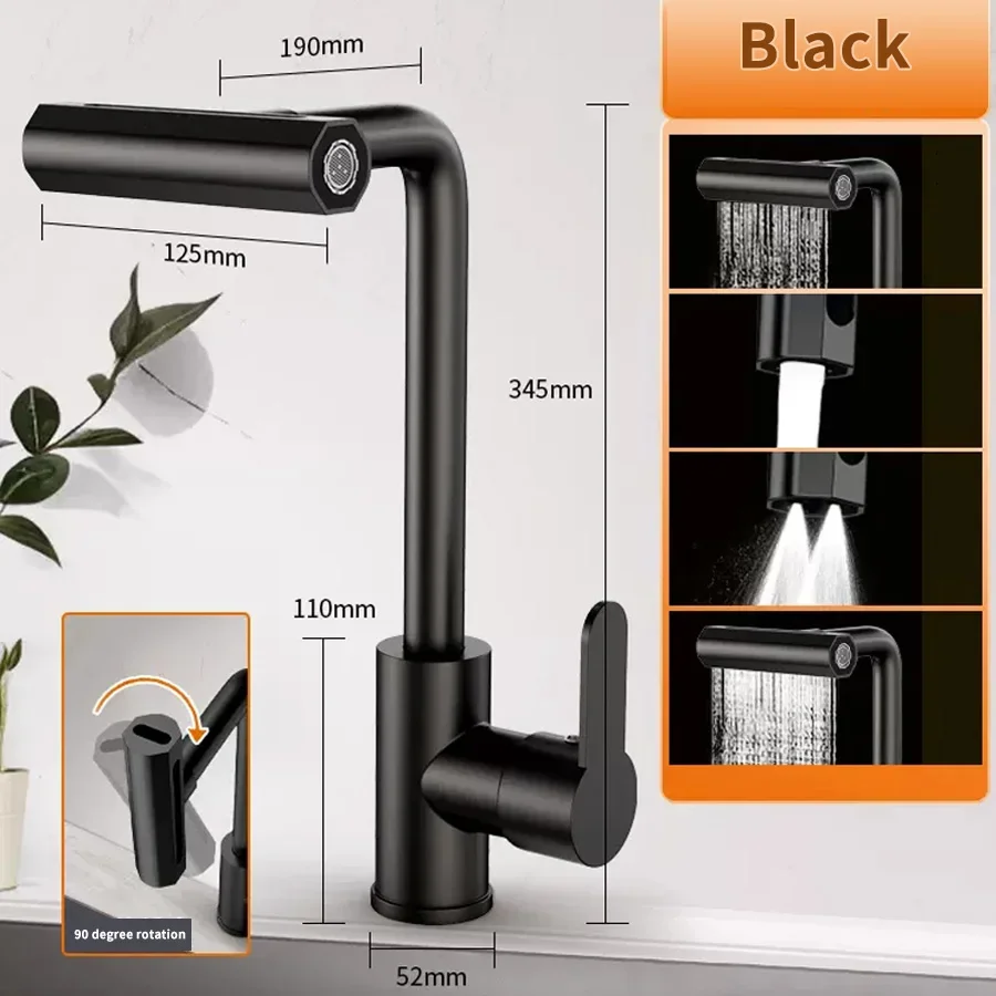 Смеситель для кухни с водопадом смеситель холодной и горячей воды из нержавеющей