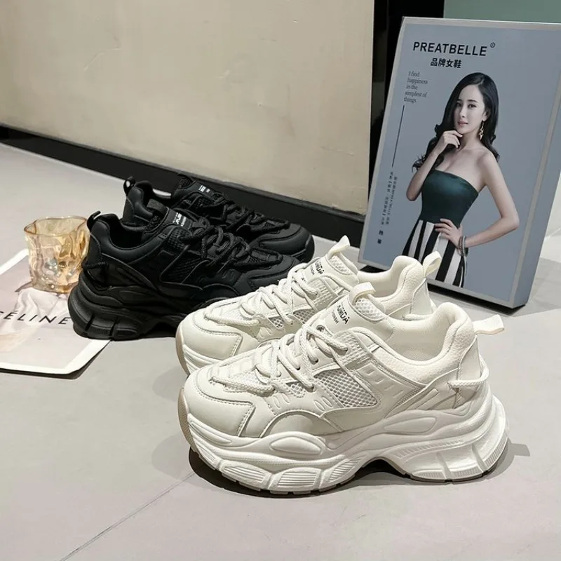 Женские кроссовки 2024 сетчатые на платформе дышащая повседневная спортивная