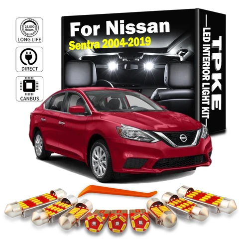 TPKE светодиодная интерьерная с Canbus Kit для Nissan Sentra 2004-2017 2018 2019, карта для чтения, купольный номерной знак, лампа, автомобильные аксессуары