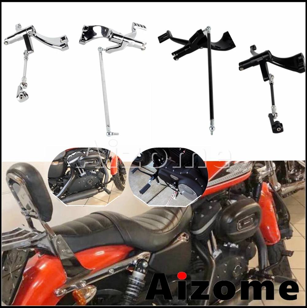 

Chrome/Black Motorycle Aluminum Forward Controls For Harley Sportster 1200 883 XL1200 XL883 Foot Pegs Linkage Levers Kit 2004-13