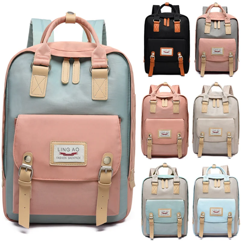 

Women's Fashion Backpack Light Luxury Female Bag Large Capacity Nylon Knapsack Leisure Outdoor Travel Bags Laptop Packsack