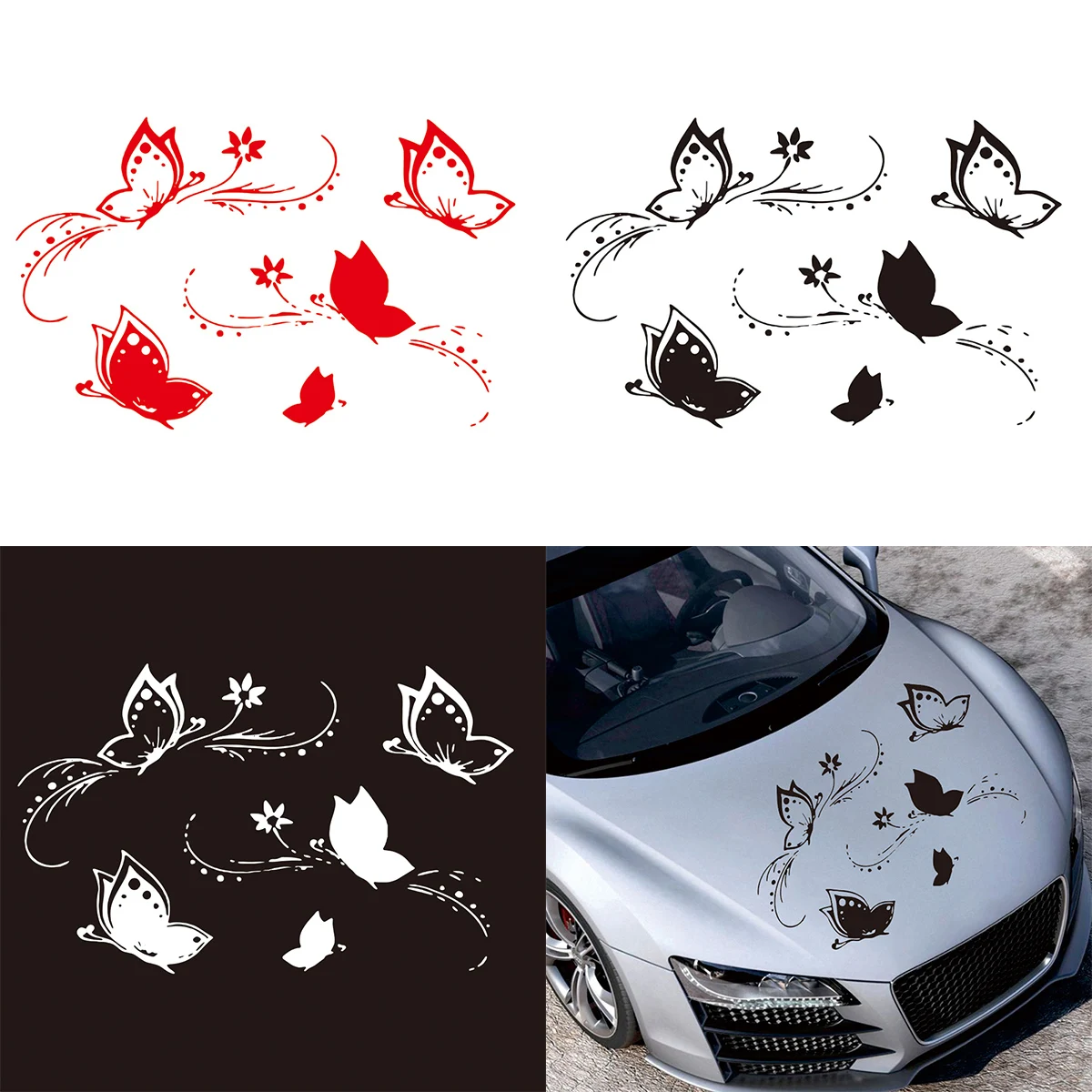 

50 x 80CM PVC Car Sticker and Decals Butterflies Flying Pattern Personality Car Body Bumper Hood Scratch Sticker