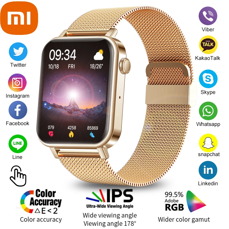 

XIAOMI Smartwatch Full Touch screen Support Dial Call Heart Rate Blood Pressure Smart Watch men For Apple Android Watch Women