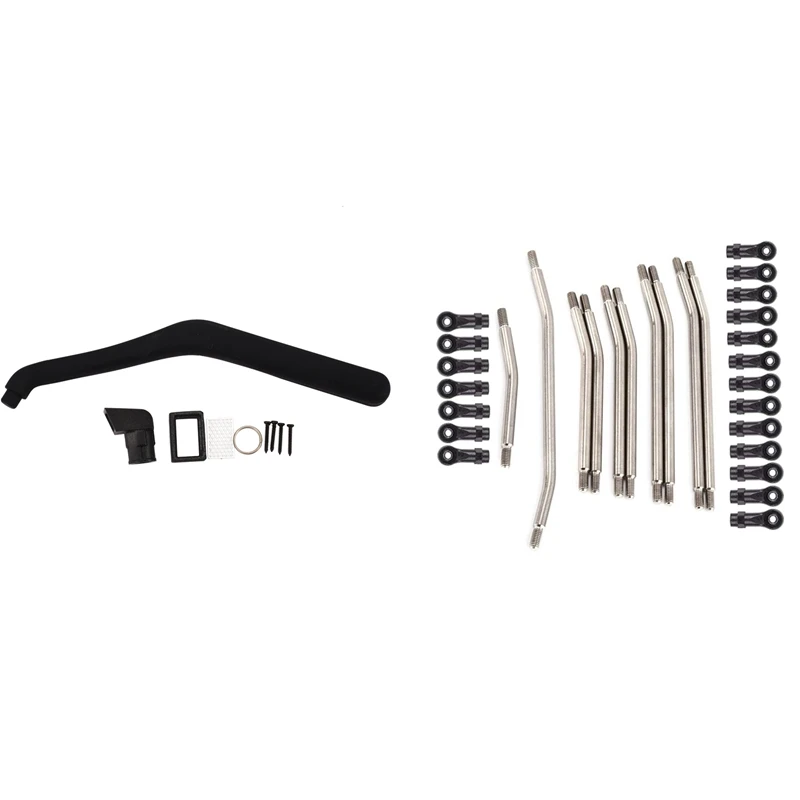 

1 комплект черного каучука для подводного плавания Safari для Axial SCX10 II 90046 90047 и 10 шт. рулевых стержней, соединение с пластиковыми концами стержн...