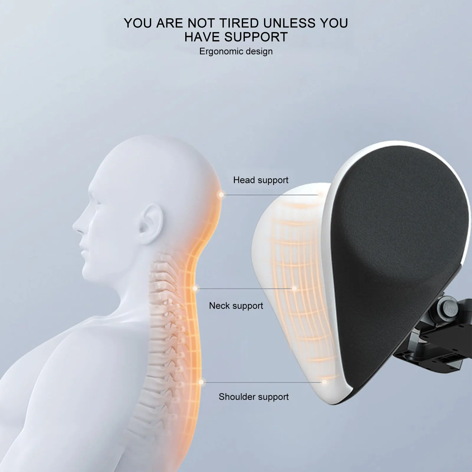 Подушка на подголовник автомобильного сиденья с регулируемым держателем для