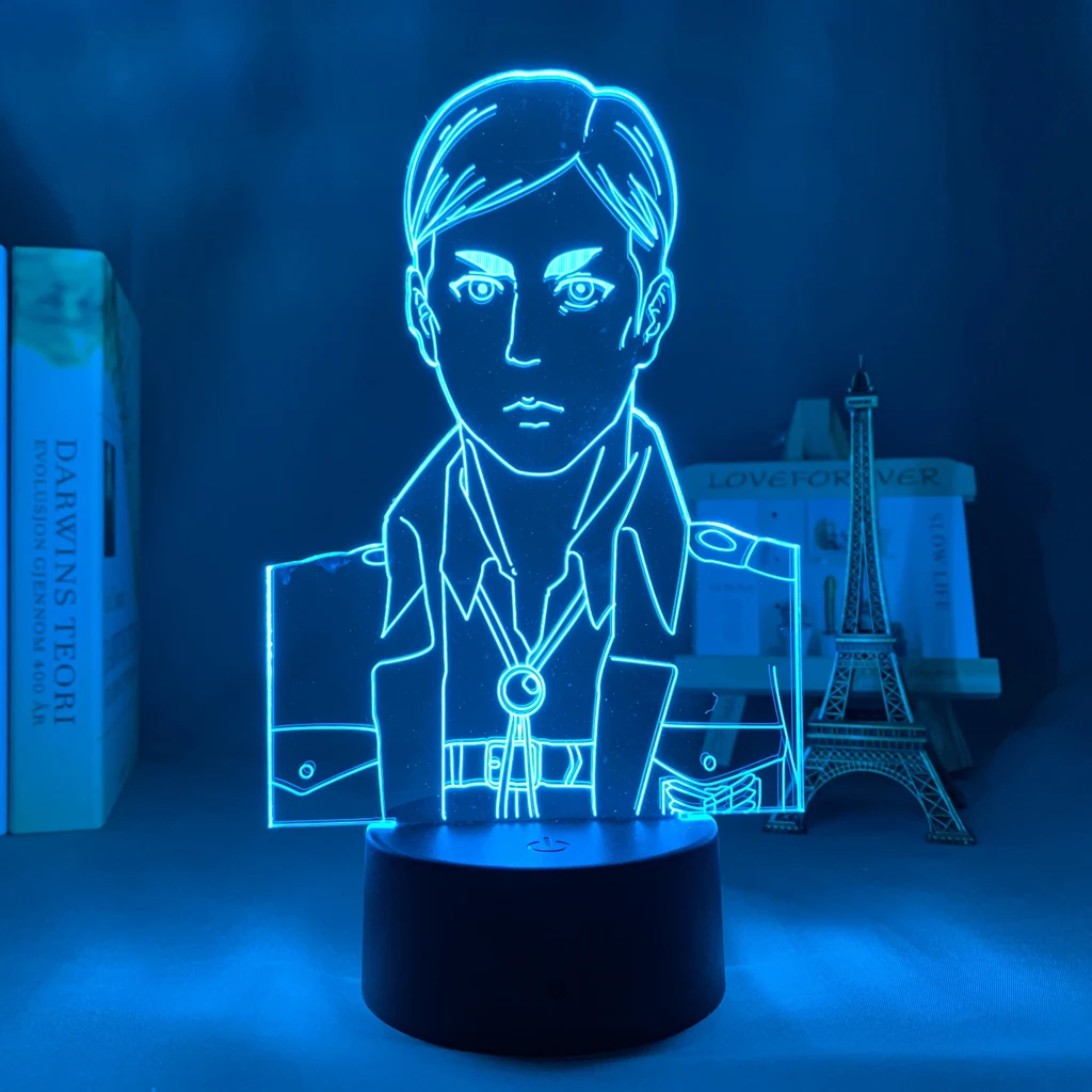 

3d Lamp Anime Attack on Titan Erwin Smith for Bedroom Decorative Light Kids Birthday Gift Manga Attack on Titan LED Night Light