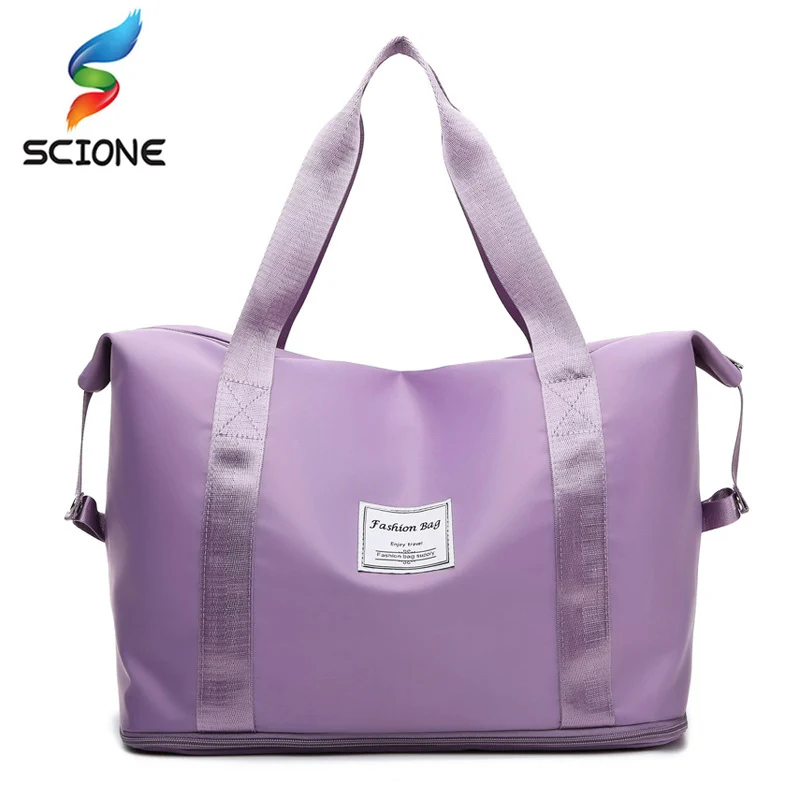 

Women's Folding Sports Gym Bags Waterproof Oxford Fitness Shoulder Crossbody Travel Handbag Large Capacity Yoga Bag XA801Y