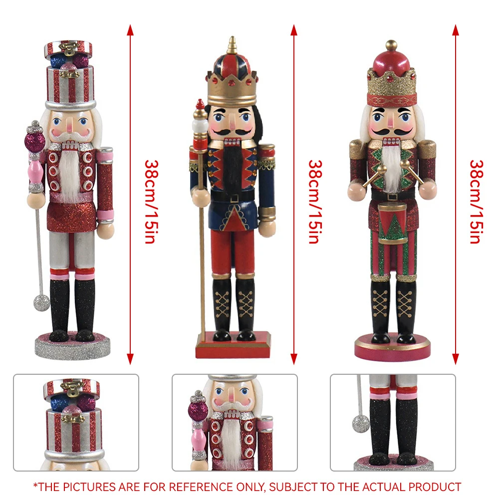 38 см Рождественский Щелкунчик кукла-солдат настольное украшение деревянная