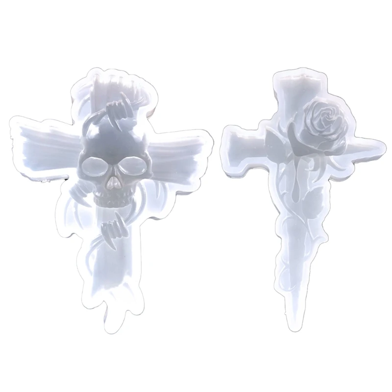 

Semi-stereoscopic Crossed Skull Rose Keychain Mould Crystal Epoxy Silicone Mould