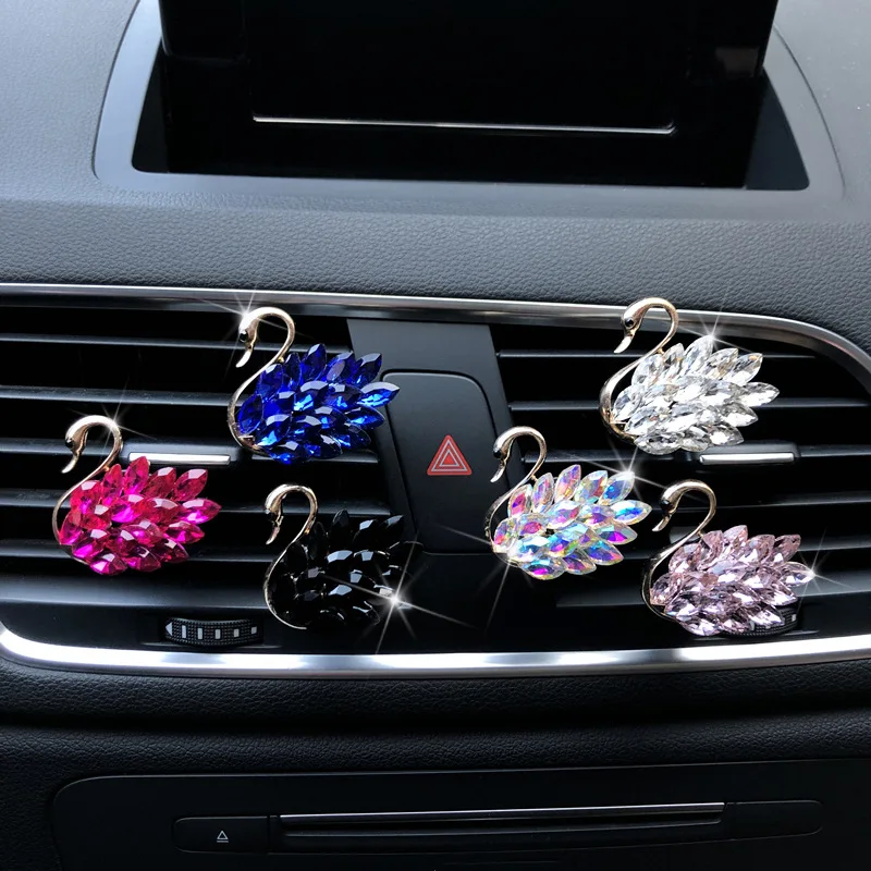 

Car Air Outlet Fragrance Luxury Diamond Swan For Girls Swan Car Air Freshener Perfume Diffuser Car Ornament Accessories Gift