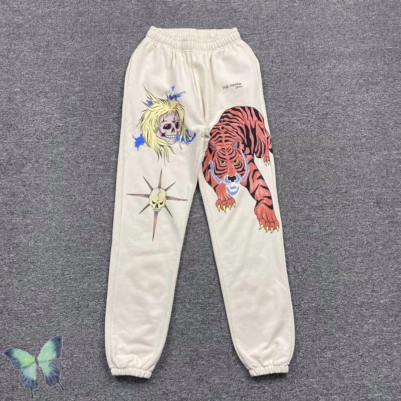 

Sinjahamilton Graffiti Tiger Skull Print Men's Women's Foot Sports Casual Pants Sweatpants